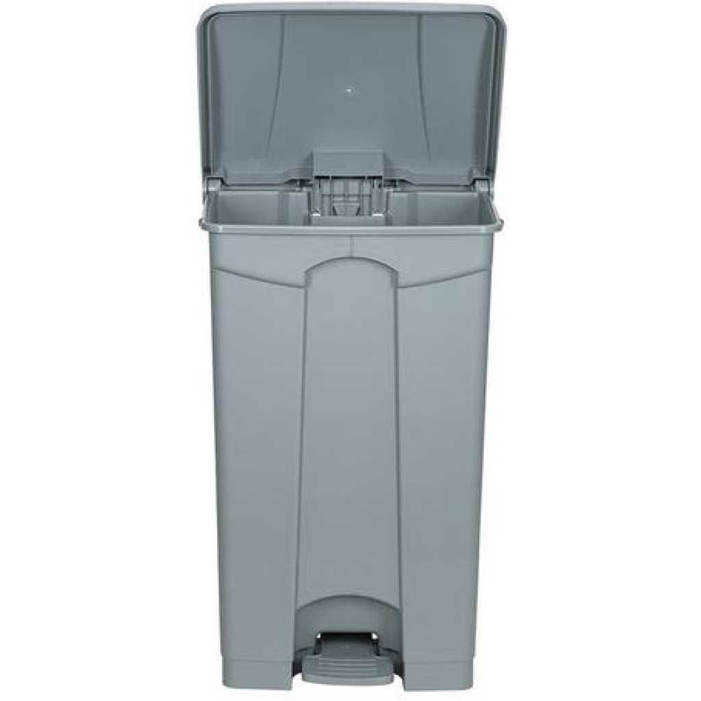 Outdoor 50L Plastic Step-On Trash Bin - Grey