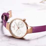 Naviforce Ladies' Luxury Analog Wrist Watch - Gold, Purple