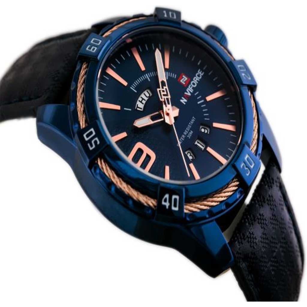 Naviforce Dual And Analog Wrist Watch For Men - Navy Blue