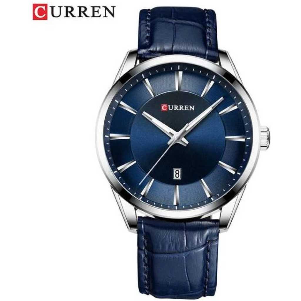 Curren Quartz Men's Wristwatch Watch For Male With Leather Strap - Blue