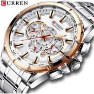 Curren WaterProof Chronograph Dated Watch - Silver