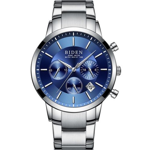 Biden Automatic Chronograph Analog and Water Proof Men's Watch - Silver Blue