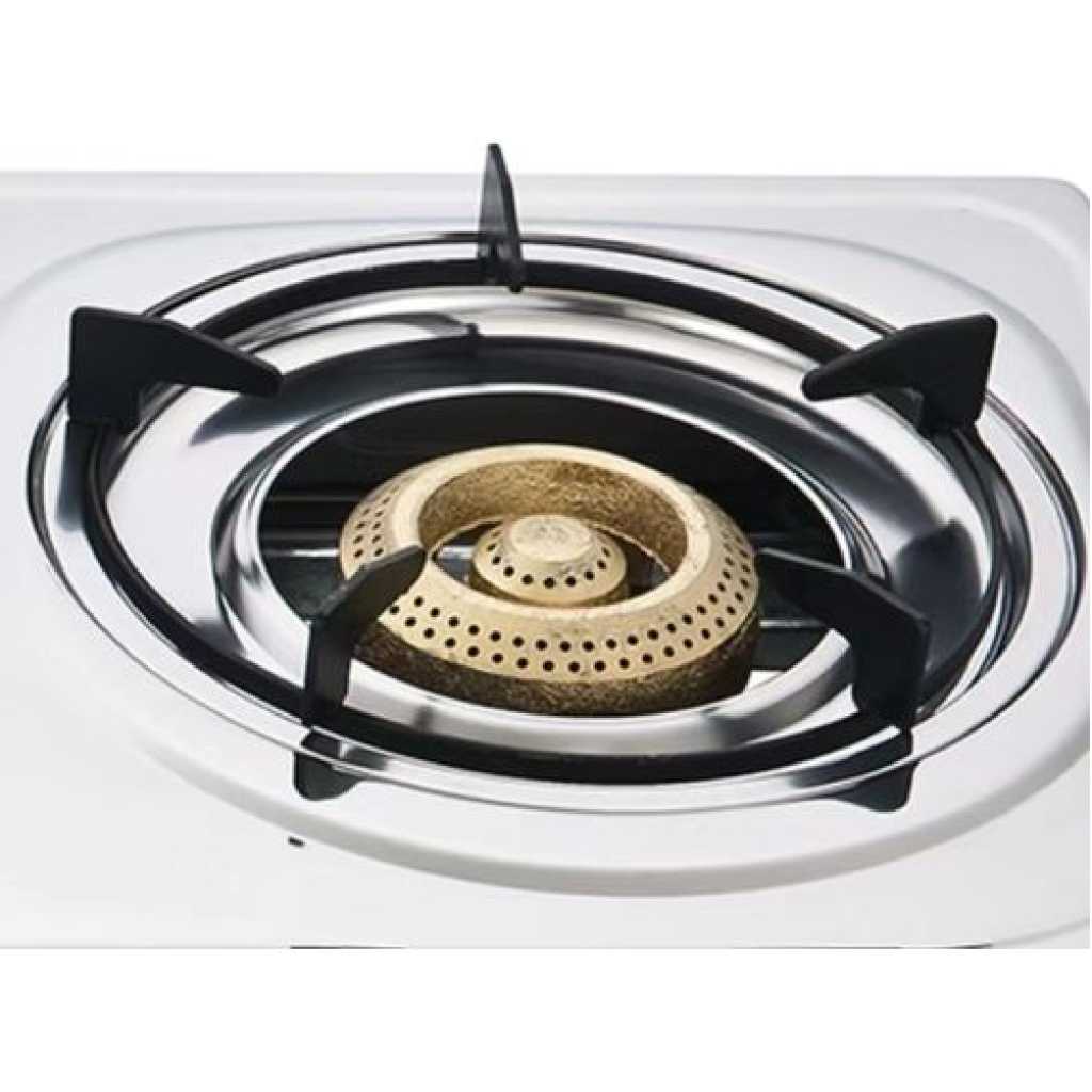 Global Star Double Burner Gas Stove Stainless Steel - White