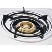 Global Star Double Burner Gas Stove Stainless Steel - White