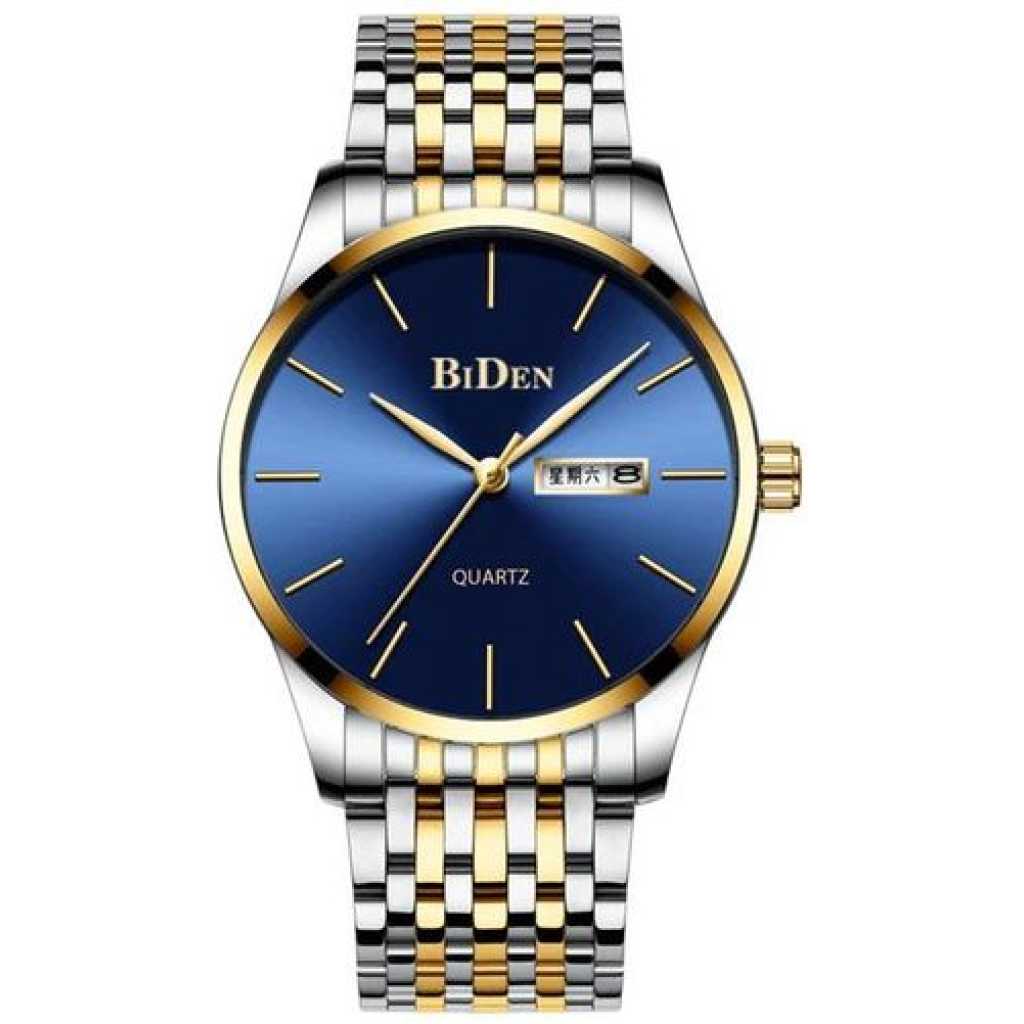 Biden Dated And Analog Mens Stylish Watch - Silver