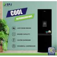 SPJ 429 Litres Double Door Refrigerator With Water Dispenser - Black