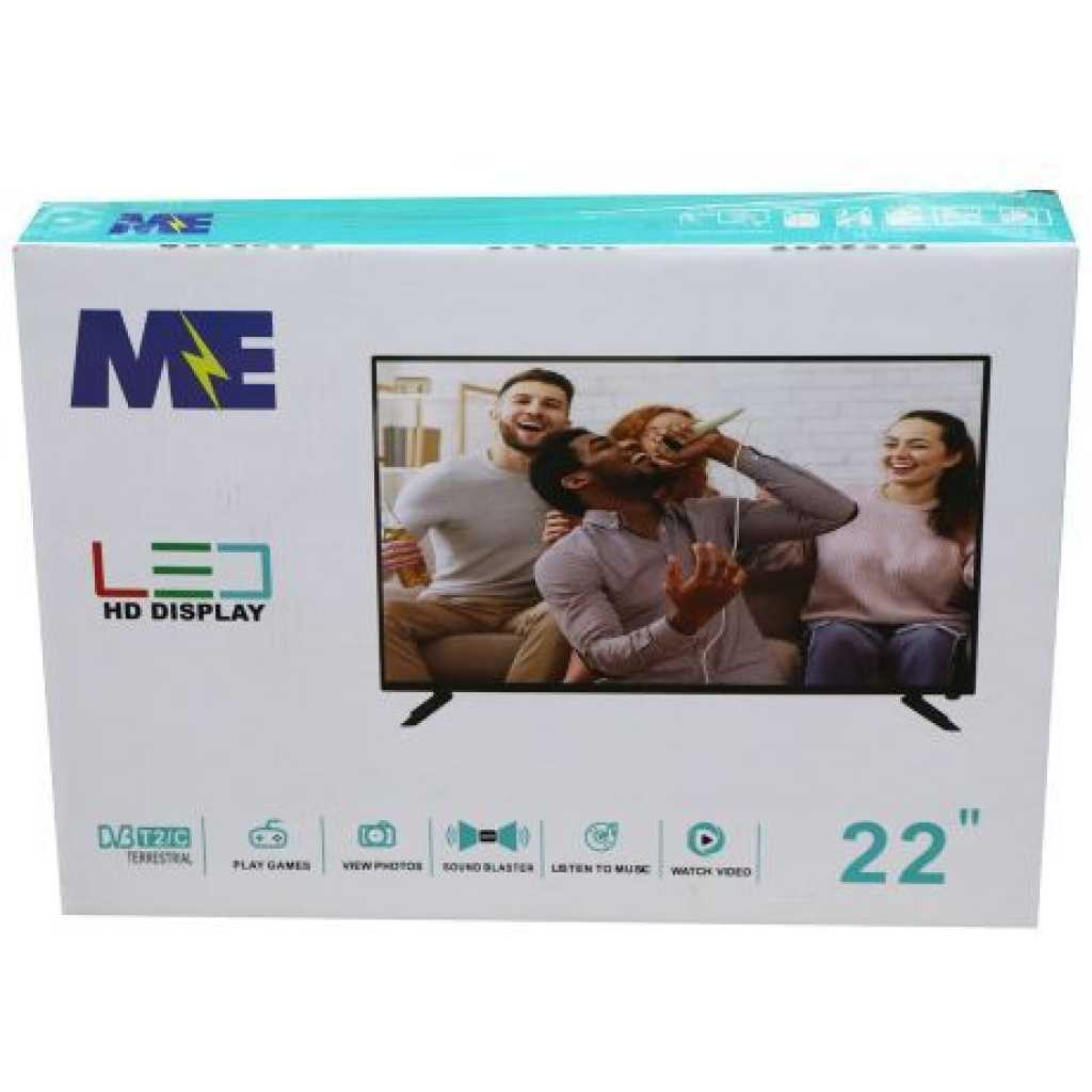 ME 22" Inch HD LED Digital Satellite TV With Inbuilt Free To Air Decoder - Black