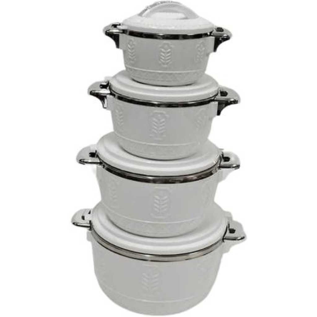 4 Pcs Self design Insulated Hot Pot Dishes Food Warmer Casseroles -Cream.