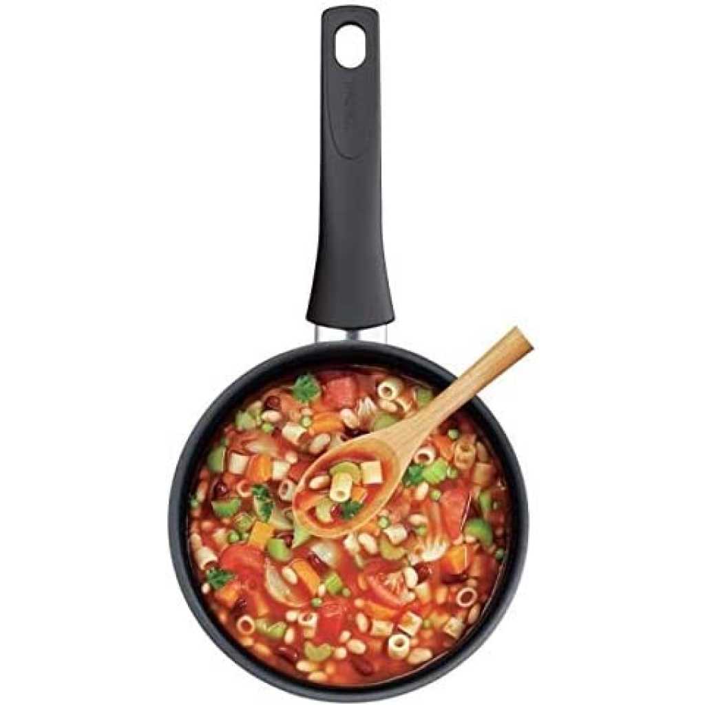 Tefal C3673002 Elégance Saucepan, Aluminium, Black, 20 cm, Made in France