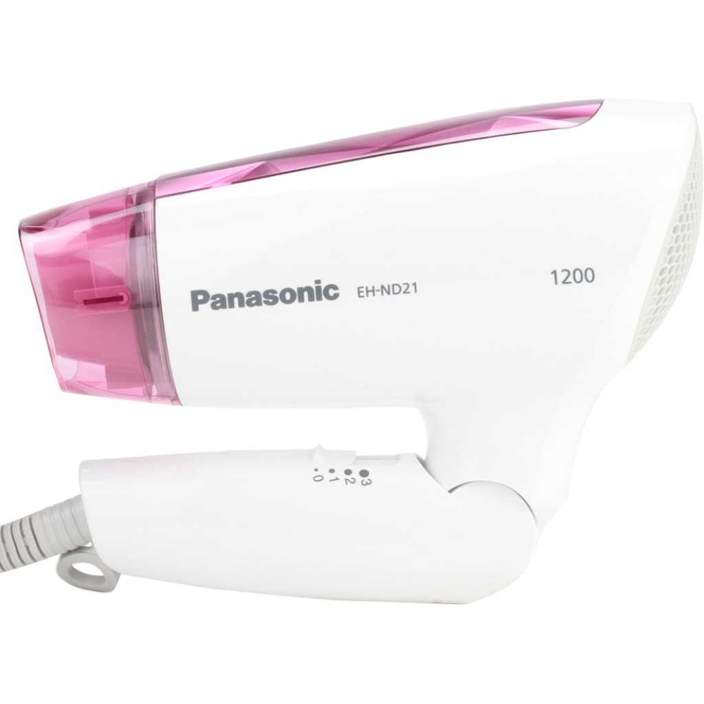 Panasonic EH-ND21-P62B 1200 Watts Foldable Hair Dryer with Cool Air and Quick Dry Nozzle - White