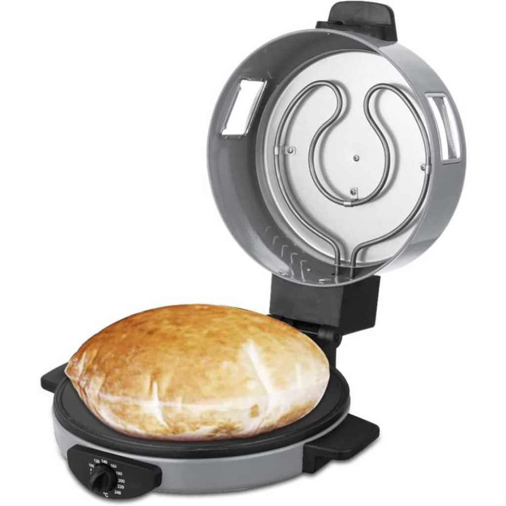 SONASHI 2-in-1 Arabic Bread & Pizza Maker SABM-863 – Stainless Steel Tube, On/Off Switch, Non-Stick Coating, Thermostat Control | 220-240 V ~ 50/60 Hz, 1800 W | Specialty Kitchen Appliances