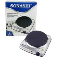 Sonashi Electric Hot Plate Single Burner SHP-610S – 185MM, 1500W Class 1 Hot Plate with Stainless Steel Body, Auto Thermostat, On/Off Indicator Light | Kitchen Appliances