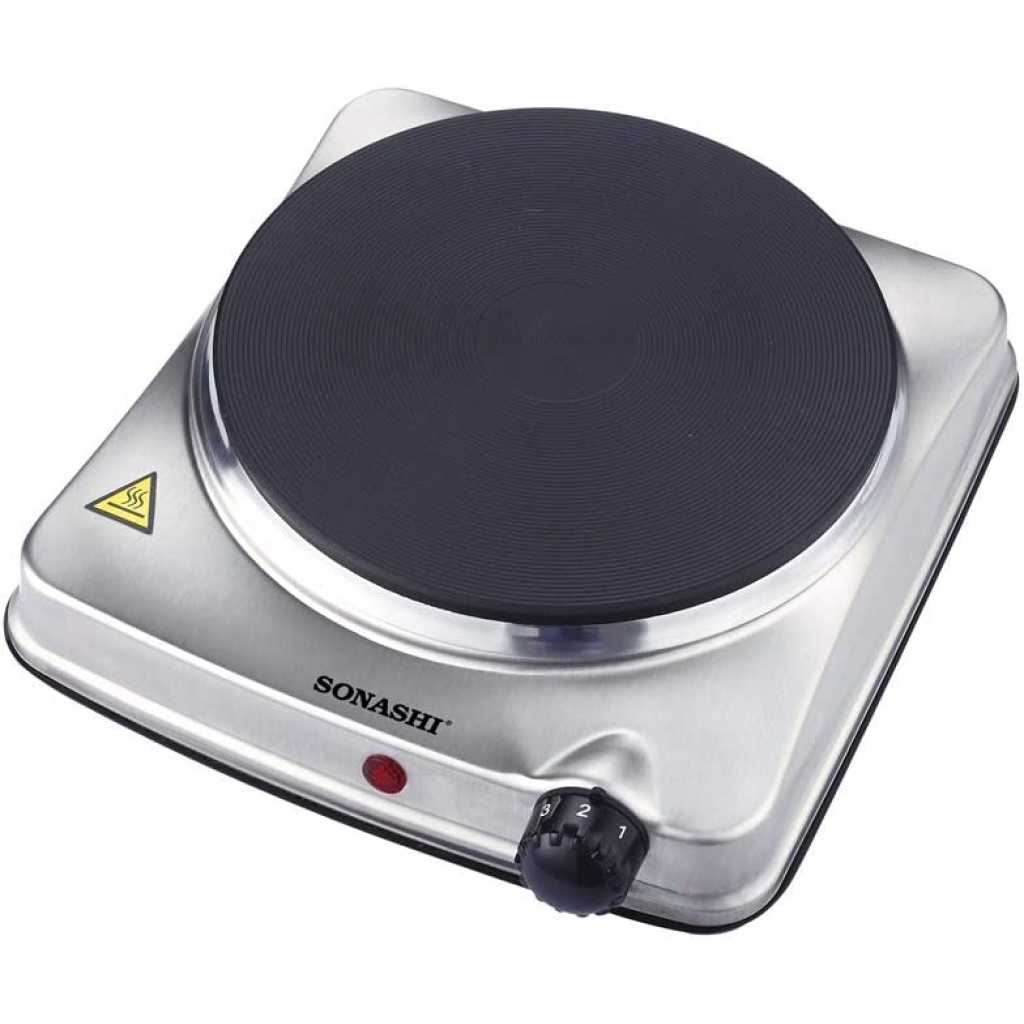 Sonashi Electric Hot Plate Single Burner SHP-610S – 185MM, 1500W Class 1 Hot Plate with Stainless Steel Body, Auto Thermostat, On/Off Indicator Light | Kitchen Appliances