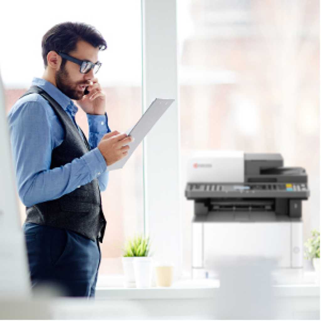 Kyocera M2640idw Monochrome Multifunctional Laser Printer (Print, Copy, Color Scan and Fax), 52 PPM B&W, Print Resolution 600 x 600 DPI Up To Fine 1200 DPI, Wireless (HyPAS capable)