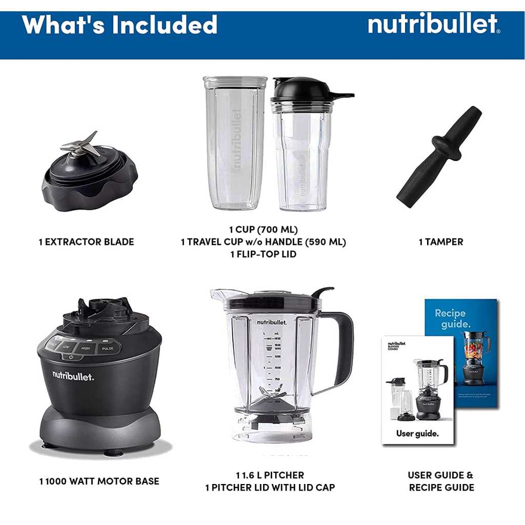 NutriBullet Blender NBC-1049/NBC-10B Smoothie Maker, 1000W (Dark Grey), 1 Pitcher, 2 Jar Cup