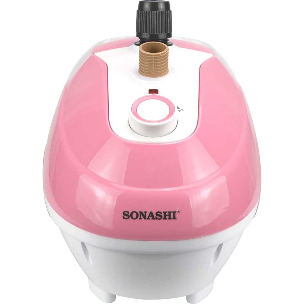 Sonashi Garment Steamer [Pink] SGS-321 - Tank Garment Steamer w/Anti-Slip Foot Wheel, Extendable Aluminum Supporting Pole & Hanger, 1.3 L Water Tank | Home Appliances