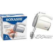 Sonashi Hand Mixer Blender SMX-111 250 W | 5 Variable Speed Control | Easy to Clean and Store | Two Pairs of Beater and Hooks Dough/Stainless Steel Blade