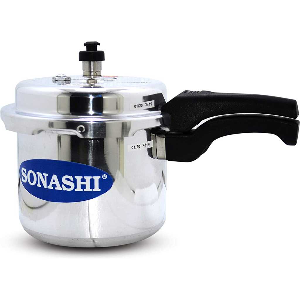 SONASHI SPC-230 Pressure Cooker – Heavy-Base Aluminium Pressure Cooker with Whistling Weight Valve, Extra Strong Lugs, Mirror Polish | Home Appliances