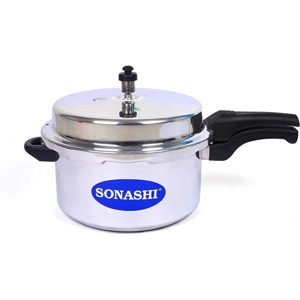 SONASHI 7.5L Pressure Cooker SPC-275 – Heavy-Base Aluminium Pressure Cooker with Whistling Weight Valve, Extra Strong Lugs, Mirror Polish | Home Appliances