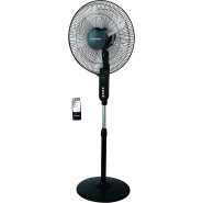 SONASHI SF-8027SR Stand Fan – [Black] 16 in. Floor Fan with Remote Control, 3 Speed Switch, Auto Wind Flow Function, 5 Transparent Blade Leaf | Electronic Appliance for Home, Workplace