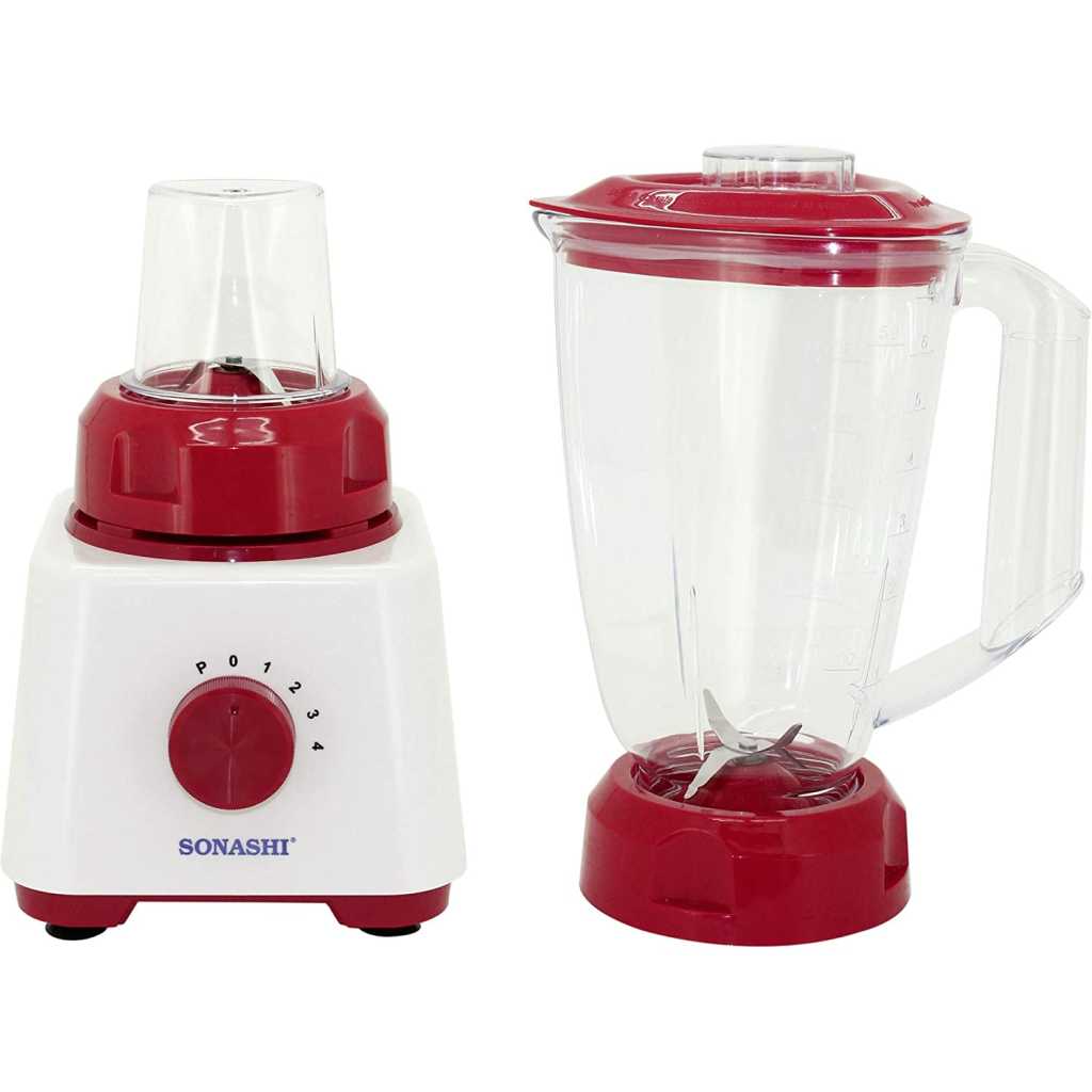 Sonashi 2 In 1 Blender, 500W SB-162 - White/Red