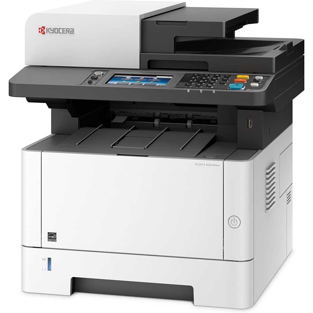 Kyocera M2640idw Monochrome Multifunctional Laser Printer (Print, Copy, Color Scan and Fax), 52 PPM B&W, Print Resolution 600 x 600 DPI Up To Fine 1200 DPI, Wireless (HyPAS capable)