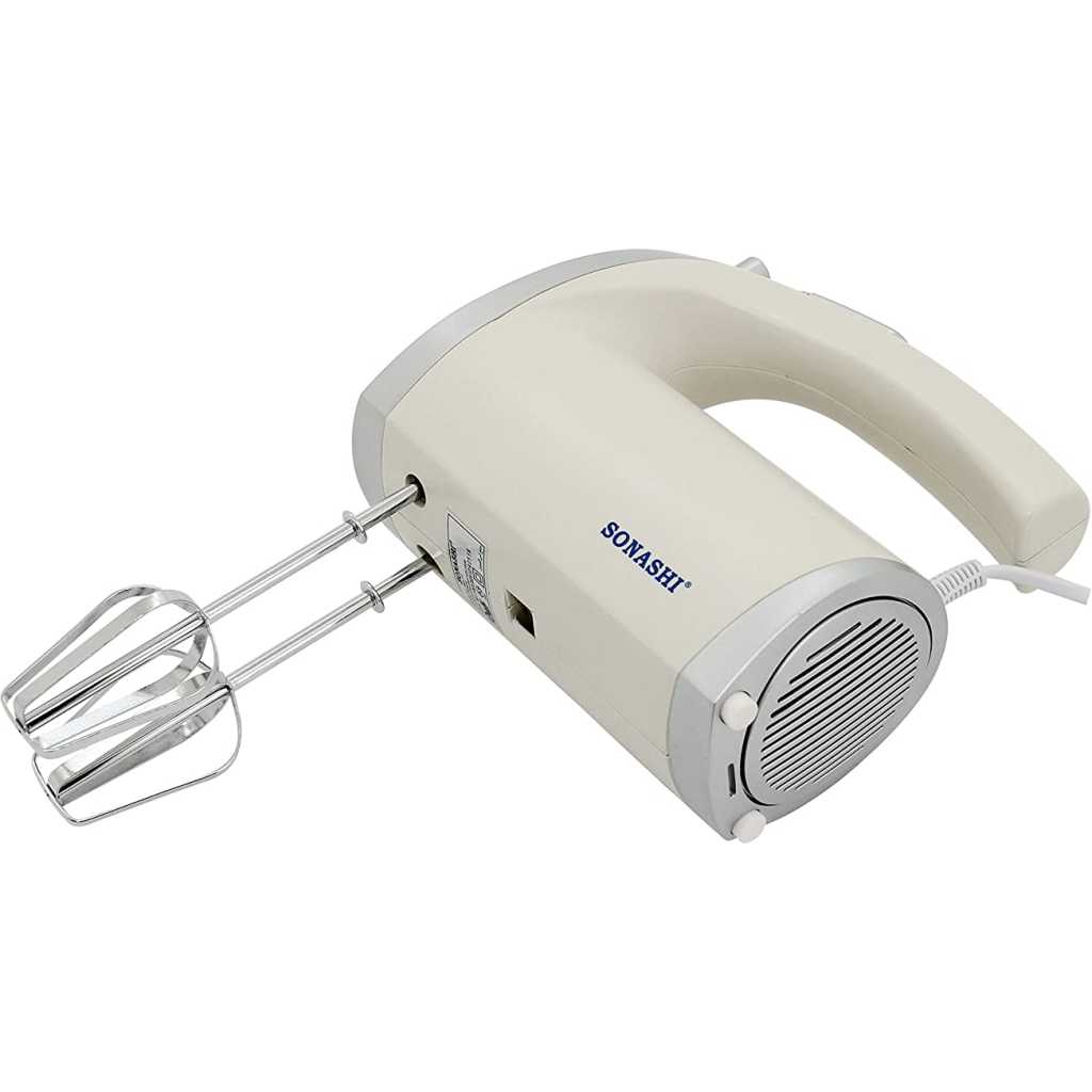 Sonashi Hand Mixer Blender SMX-111 250 W | 5 Variable Speed Control | Easy to Clean and Store | Two Pairs of Beater and Hooks Dough/Stainless Steel Blade