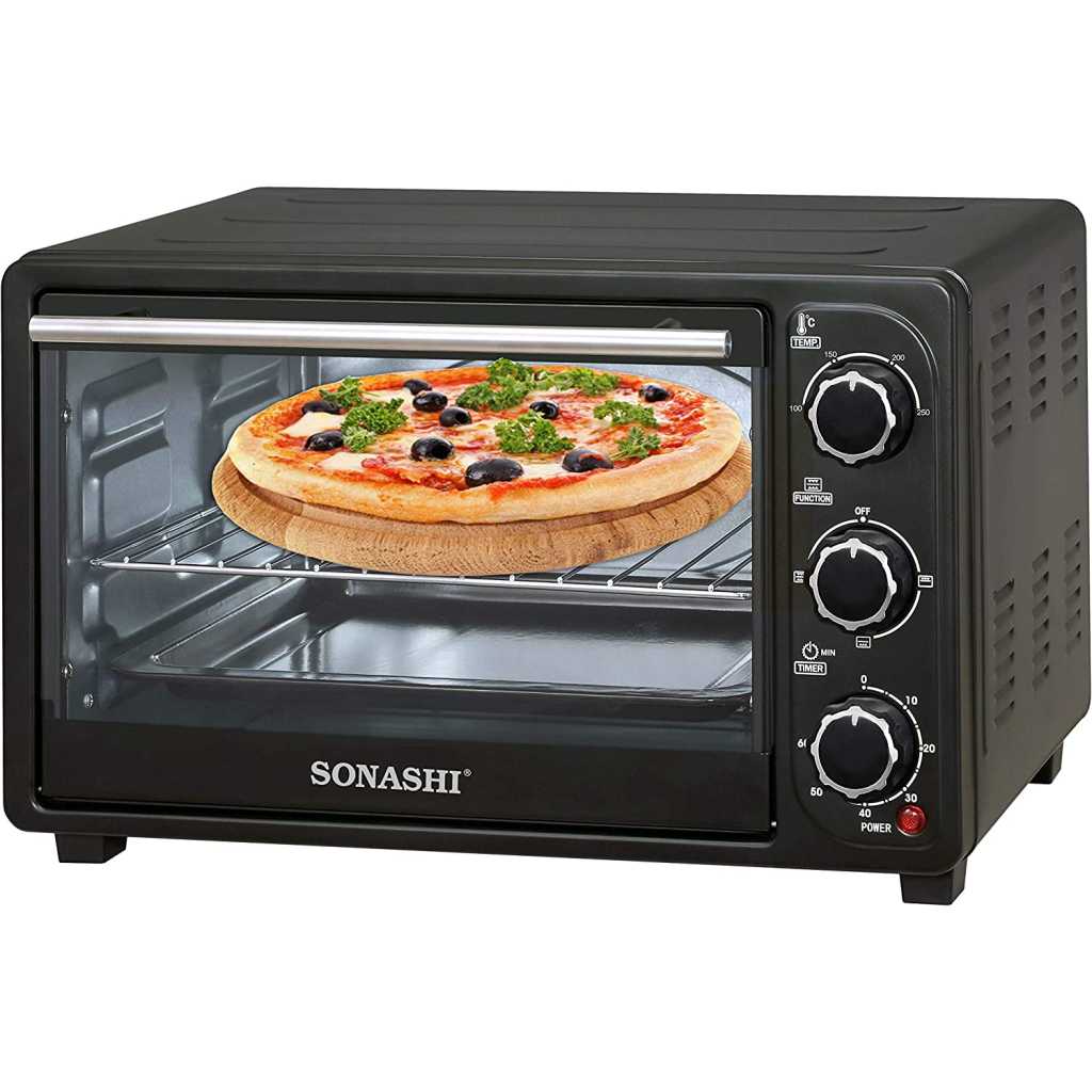 SONASHI STO-730 Electric Oven – 21L, Countertop Electric Oven with Stainless Steel Heating Element, Inside Lamp, Indicator Light, Wire Rack, Tray Handle | Kitchen Electronic Appliances Ovens TilyExpress 6