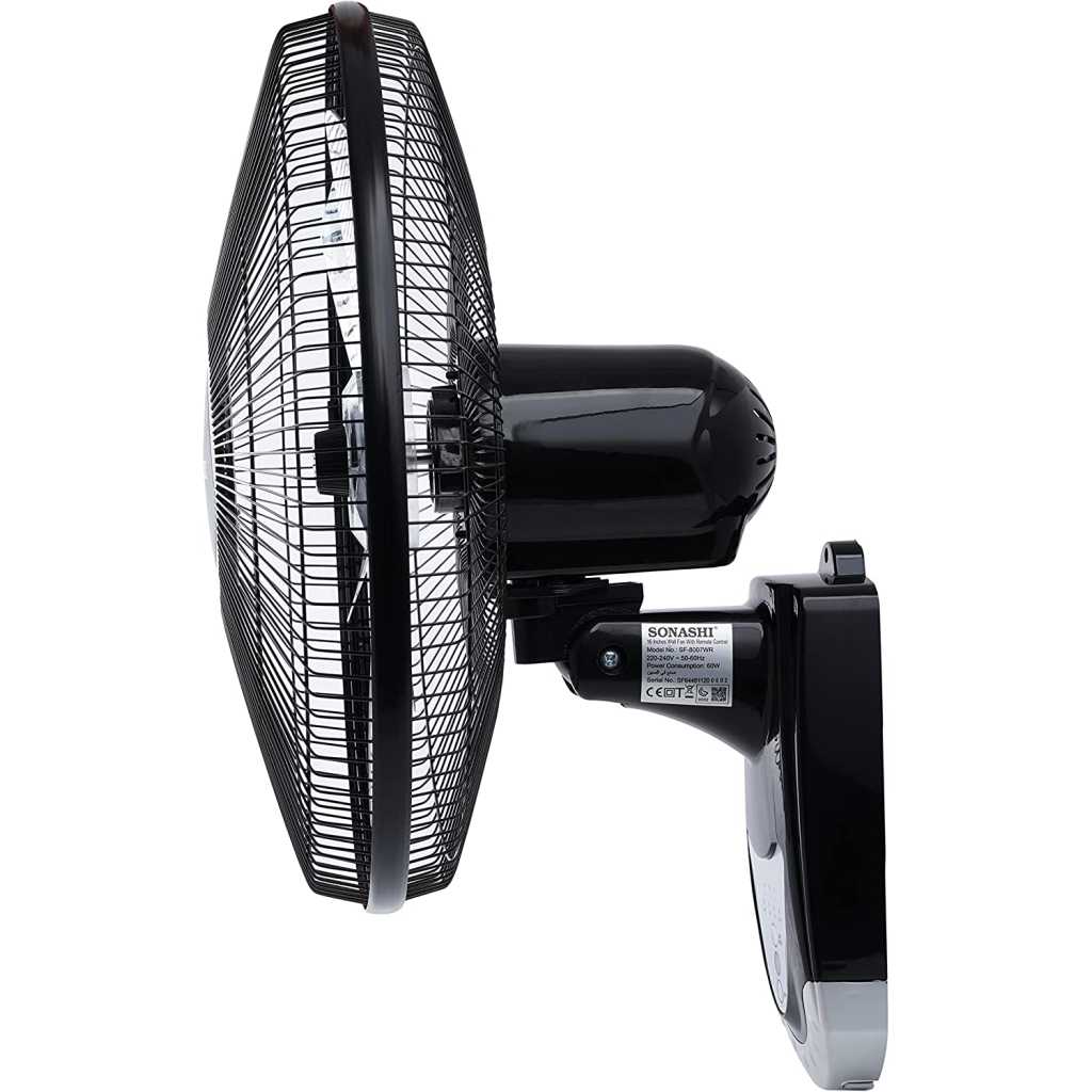 Sonashi 16 Inch Wall Fan With Remote Control Black SF-8007WR