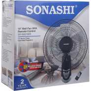 Sonashi 16 Inch Wall Fan With Remote Control Black SF-8007WR Wall Mount Fans TilyExpress
