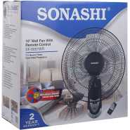 Sonashi 16 Inch Wall Fan With Remote Control Black SF-8007WR