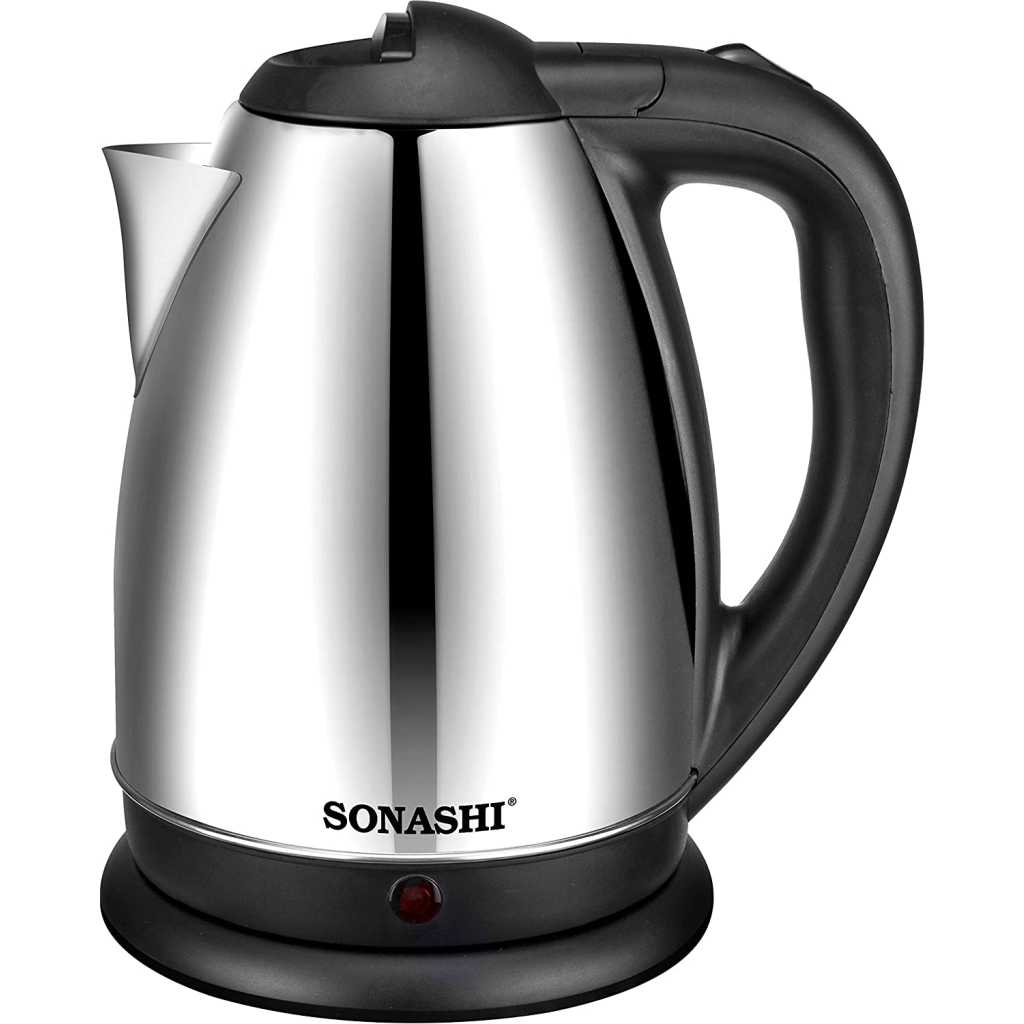 Sonashi 1.8 L Cordless Kettle SKT-1804 - Stainless Steel Kettle w/ Spray Coating, 360-degree Swivel Base, Auto Shutdown, Power On/Off Indicator Light | Home Appliances