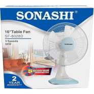 SONASHI Table Fan 16-Inch SF-8028D White/Blue Table Fans TilyExpress