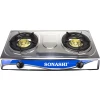 SONASHI SGB-208S Double Gas Stove with Electronic Ignition System – Stainless Steel Two Burner Gas Stove, Low Gas Consumption | Kitchen Tools and Appliances