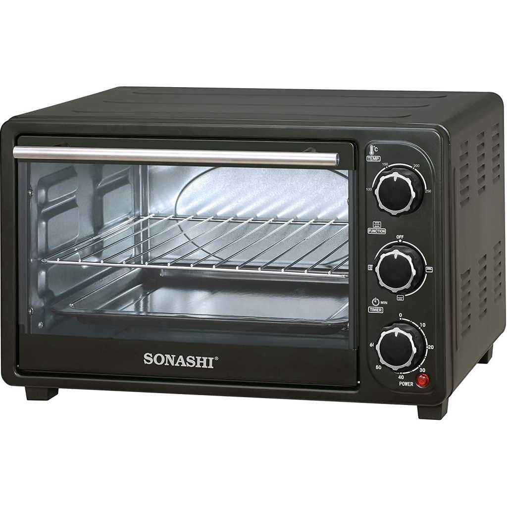 SONASHI STO-730 Electric Oven – 21L, Countertop Electric Oven with Stainless Steel Heating Element, Inside Lamp, Indicator Light, Wire Rack, Tray Handle | Kitchen Electronic Appliances Ovens TilyExpress 4