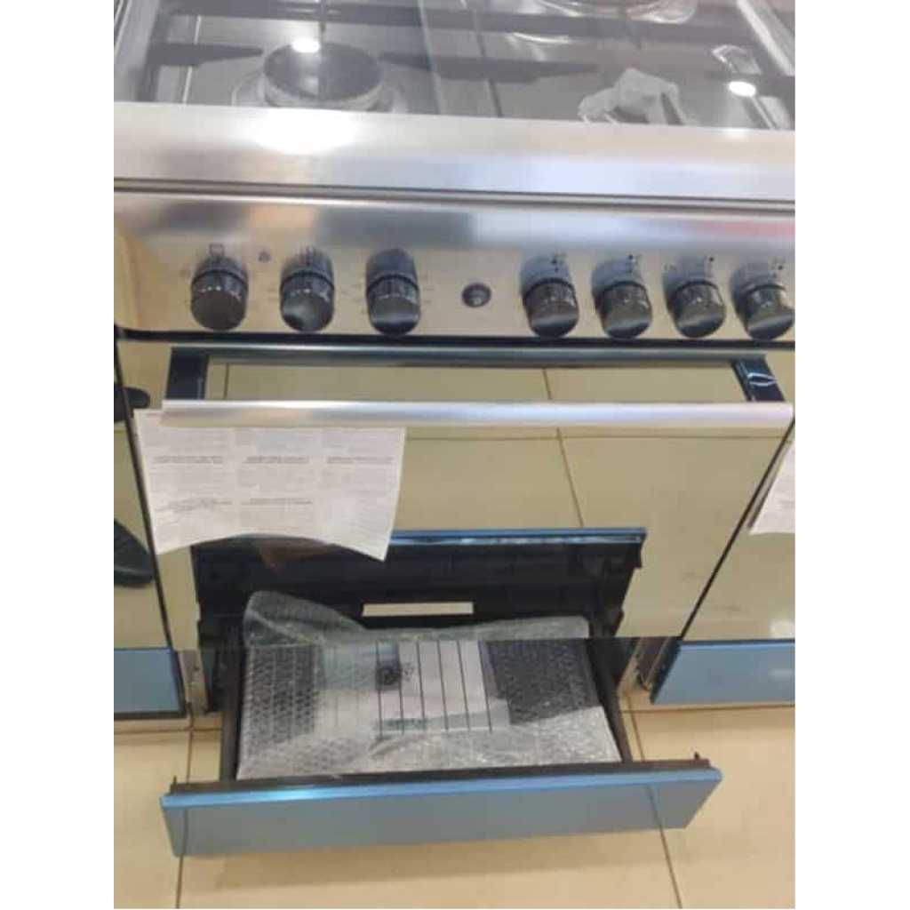 Ariston Cooker A6MSH2F(X) 60cm; 3 Gas, 1 Electric Hot Plate, Electric Oven, Timer, Electric Grill, Rotiserrie And Ariston 60cm Cooker Hood