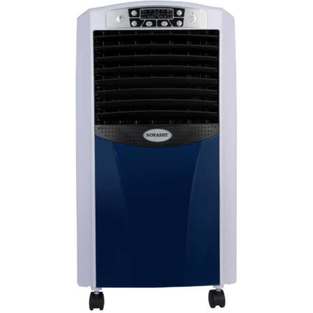 Sonashi SAC-204 Portable Air Cooler w/ 7 Liter Water Tank, Air Conditioner, 2 Ice Boxes, Three Wind Speeds, Water Level Indicator, 4 Castor Wheels, Electronic Display, 12 Hour Timer | Home Appliance