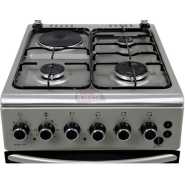 IQRA 50x60cm Cooker IQ-FC2011-SS; 3 Gas Burners + 1 Electric Plate with Electric Oven and Grill, Oven Timer Combo Cookers TilyExpress