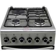 IQRA 50x60cm Cooker IQ-C2011-SS; 3 Gas Burners + 1 Electric Plate With Electric Oven and Grill, Oven Timer, Auto Ignition, Grill & Rotisserie – Stainless Steel Combo Cookers TilyExpress