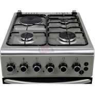 IQRA 50x60cm Cooker IQ-FC2011-BLK; 3 Gas Burners + 1 Electric Plate With Electric Oven and Grill, Oven Timer, Auto Ignition, Grill & Rotisserie - ⚫️