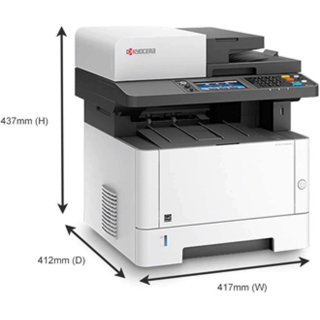 Kyocera M2640idw Monochrome Multifunctional Laser Printer (Print, Copy, Color Scan and Fax), 52 PPM B&W, Print Resolution 600 x 600 DPI Up To Fine 1200 DPI, Wireless (HyPAS capable)