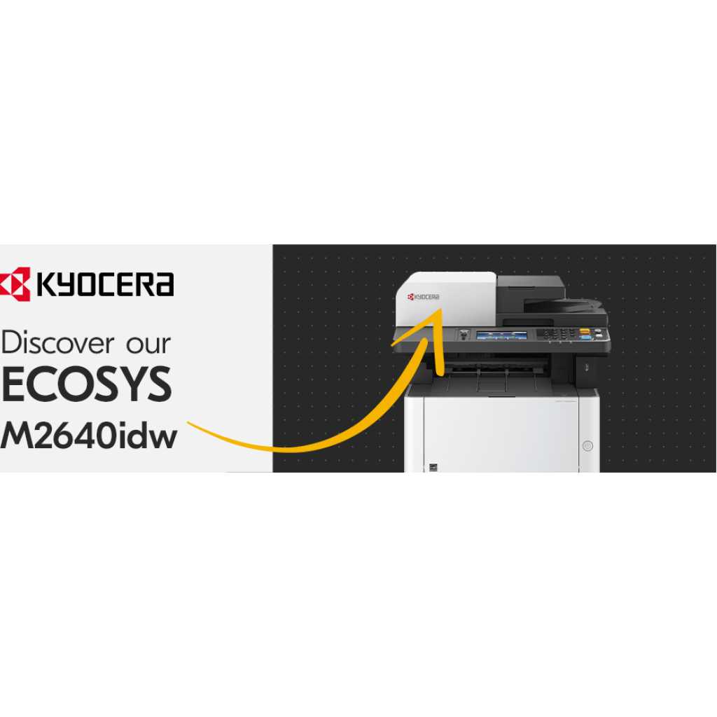 Kyocera M2640idw Monochrome Multifunctional Laser Printer (Print, Copy, Color Scan and Fax), 52 PPM B&W, Print Resolution 600 x 600 DPI Up To Fine 1200 DPI, Wireless (HyPAS capable)