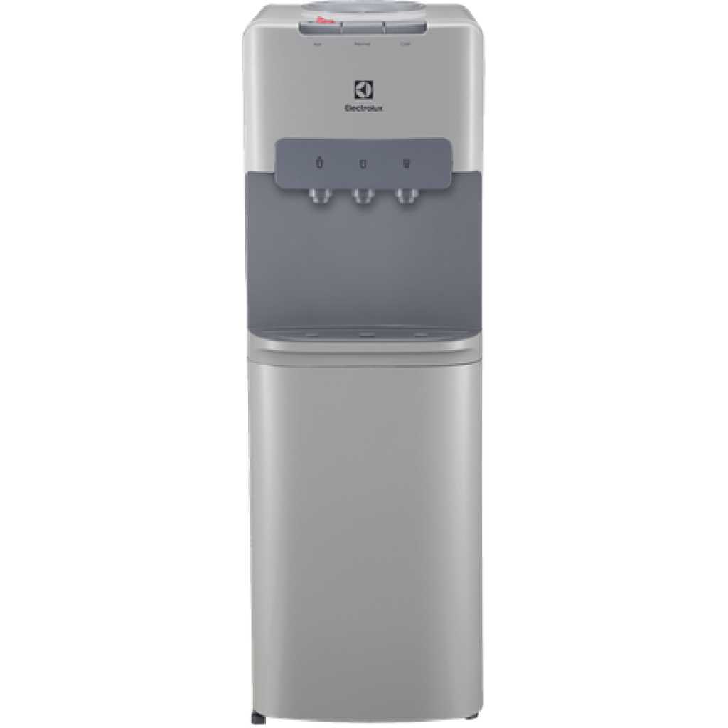 Electrolux Top Loading Water Dispenser, 3 Taps (Hot, Cold & Normal), UltimateHome 300 With Bottom Fridge And Cabinet EQACF1SXSG - Silver