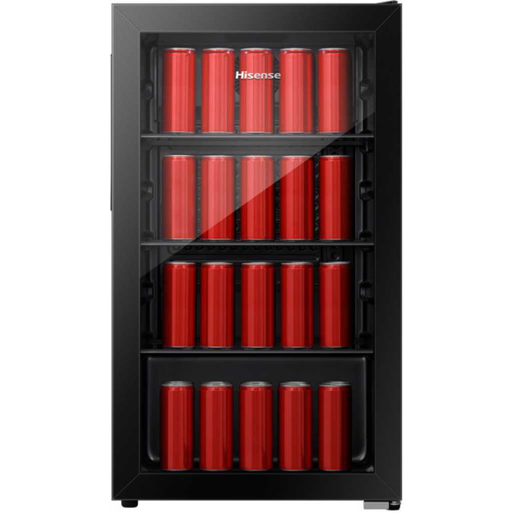 Hisense 94L Glass Door Beverage Cooler Refrigerator - Black