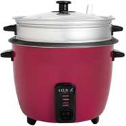 IQRA 1.8-liter 2-In-1 Rice Cooker with Steamer IQRC18ST, 700 watts - Red