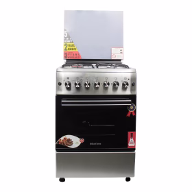Blueflame Cooker 3 Gas and 1 Electric Hot Plate S6031ERF-P With Electric Oven - Inox