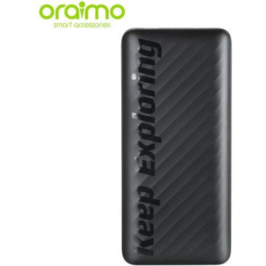 Oraimo Toast 10 Flash 10000mAh 2.4A Max Fast Charging Portable Power Bank OPB-P118D - Black