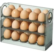 3 Layer Egg Holder For Fridge Storage Container Tray Container 30 Eggs, Space Saver- Green