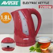 AVINAS 1.8L Automatic Switch Off Cordless Electric Kettle Stainless Steel Base Kitchen Office Water Heating Boiler- Red.