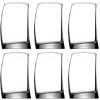 6 Pieces Of Curved Rocks Juice Glasses Tumblers - Clear.